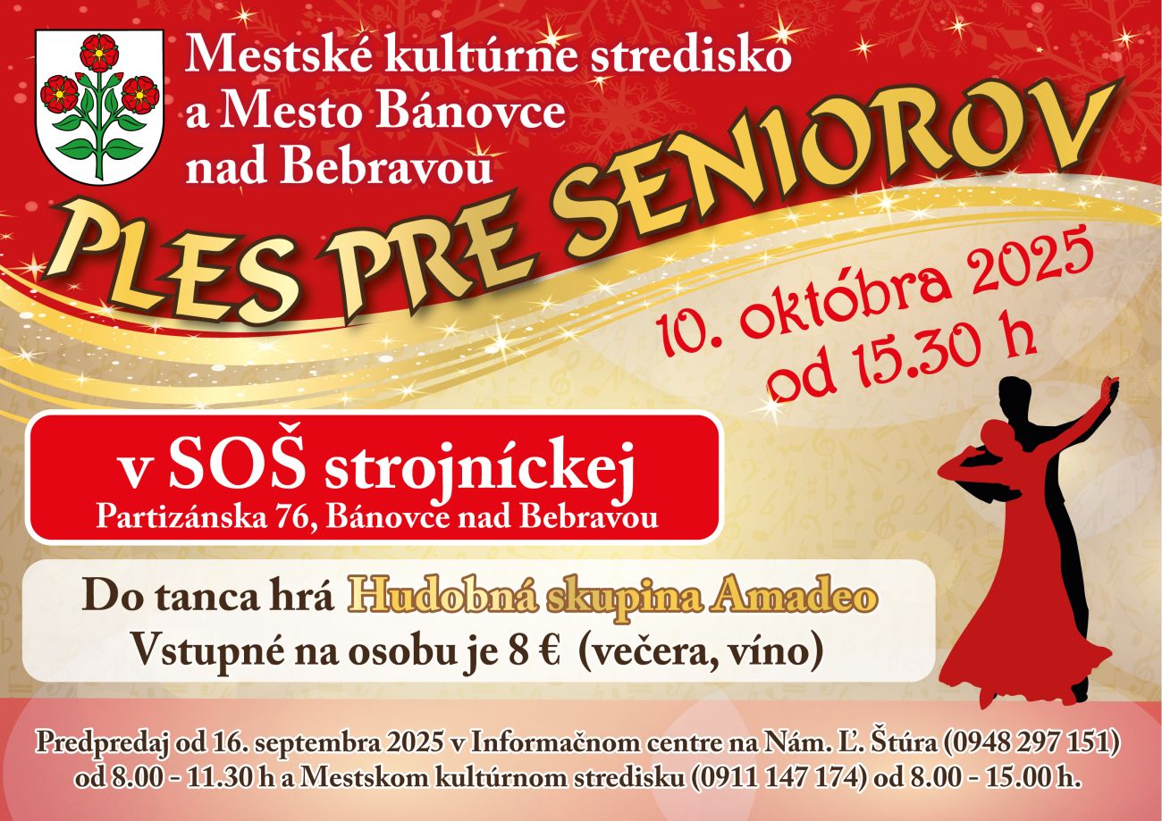 Ples pre seniorov Bánovce nad Bebravou