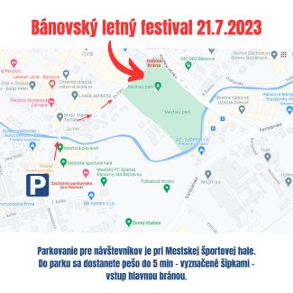 Bánovský letný ferstival - mapa