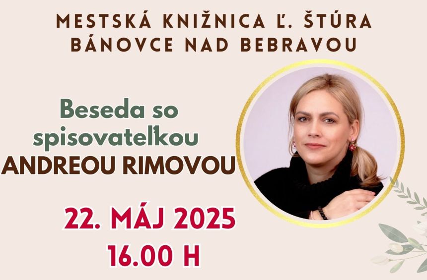 Beseda s Andreou Rimovou v Mestskej knižnici Ľ. Štúra Bánovce nad Bebravou
